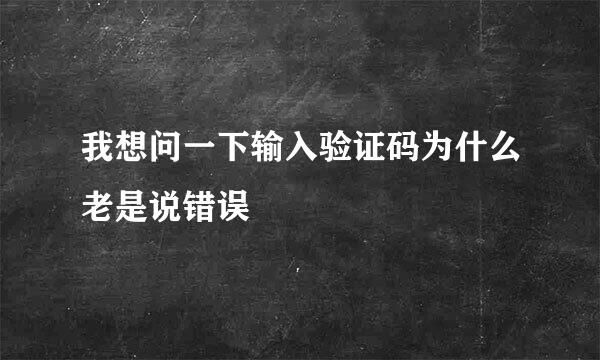 我想问一下输入验证码为什么老是说错误