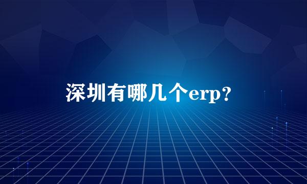 深圳有哪几个erp？