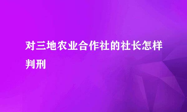 对三地农业合作社的社长怎样判刑