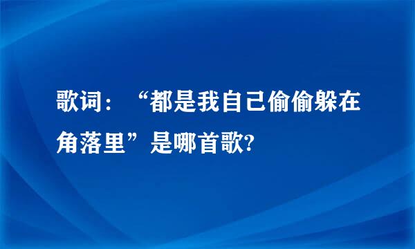 歌词：“都是我自己偷偷躲在角落里”是哪首歌?