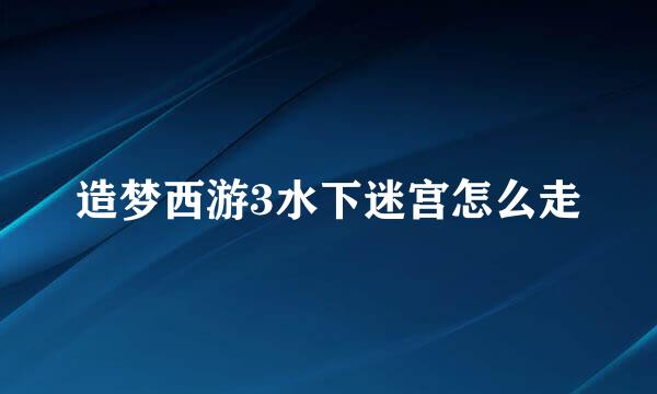 造梦西游3水下迷宫怎么走