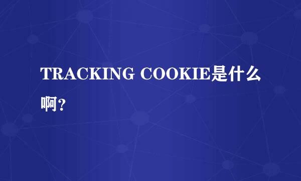 TRACKING COOKIE是什么啊？