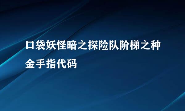 口袋妖怪暗之探险队阶梯之种金手指代码