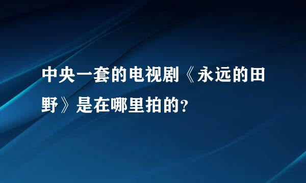 中央一套的电视剧《永远的田野》是在哪里拍的？