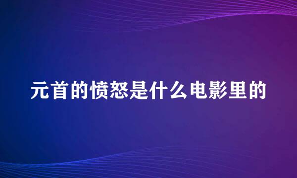 元首的愤怒是什么电影里的