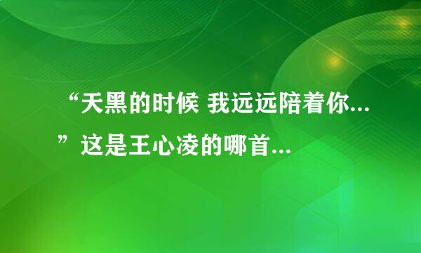 “天黑的时候 我远远陪着你...”这是王心凌的哪首歌？？歌名叫什么？？