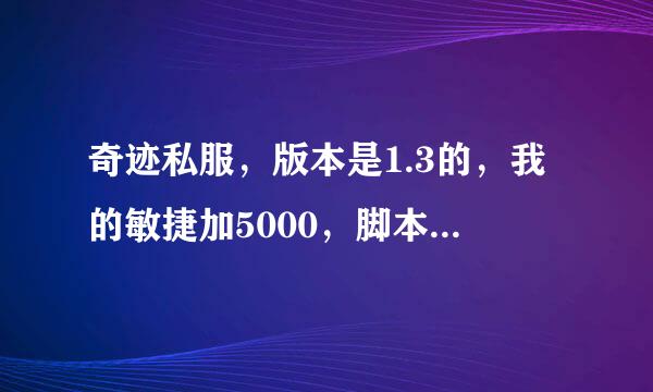 奇迹私服，版本是1.3的，我的敏捷加5000，脚本连击的话延迟调成怎样的数据最好？