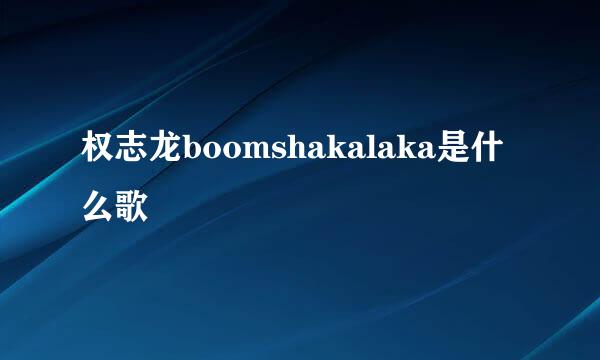 权志龙boomshakalaka是什么歌