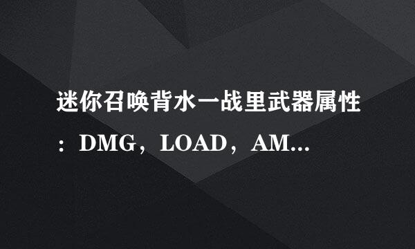 迷你召唤背水一战里武器属性：DMG，LOAD，AMMO，RPM，SCOPE，RNG分别是什么意思啊？