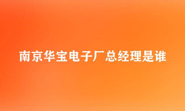 南京华宝电子厂总经理是谁