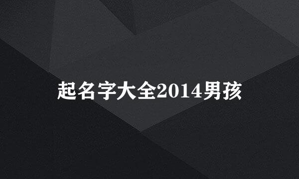 起名字大全2014男孩