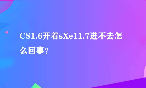 CS1.6开着sXe11.7进不去怎么回事？