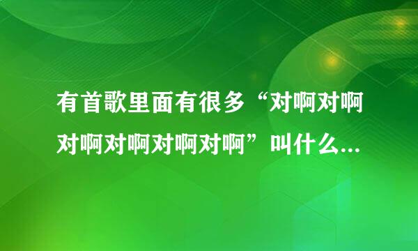 有首歌里面有很多“对啊对啊对啊对啊对啊对啊”叫什么名字啊？