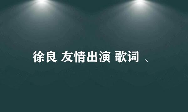 徐良 友情出演 歌词 、