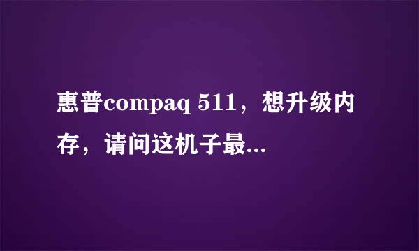 惠普compaq 511，想升级内存，请问这机子最高支持多少频率的内存条？