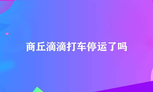 商丘滴滴打车停运了吗