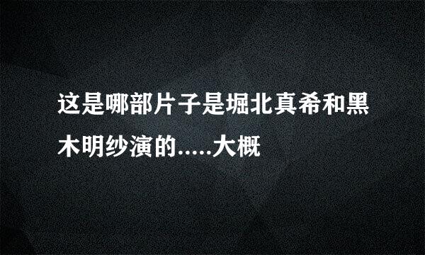 这是哪部片子是堀北真希和黑木明纱演的.....大概