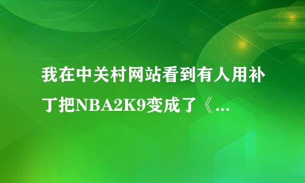 我在中关村网站看到有人用补丁把NBA2K9变成了《灌篮高手》。请问那里有这种补丁下载？