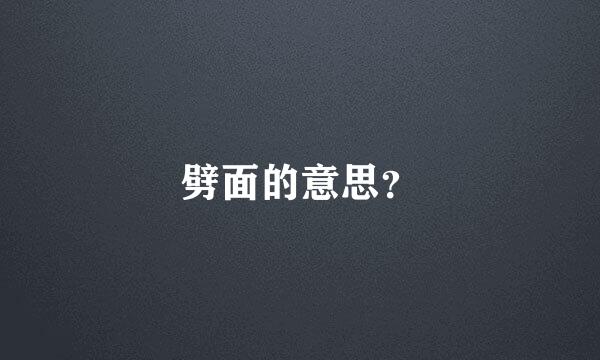 劈面的意思？