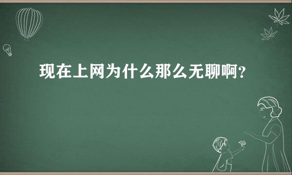 现在上网为什么那么无聊啊？