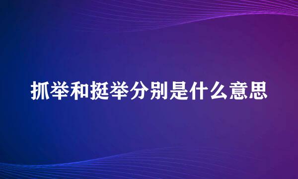 抓举和挺举分别是什么意思