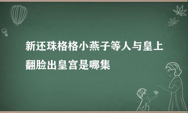 新还珠格格小燕子等人与皇上翻脸出皇宫是哪集