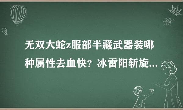 无双大蛇z服部半藏武器装哪种属性去血快？冰雷阳斩旋分活极 冰雷阳斩勇分旋极 哪个比较好