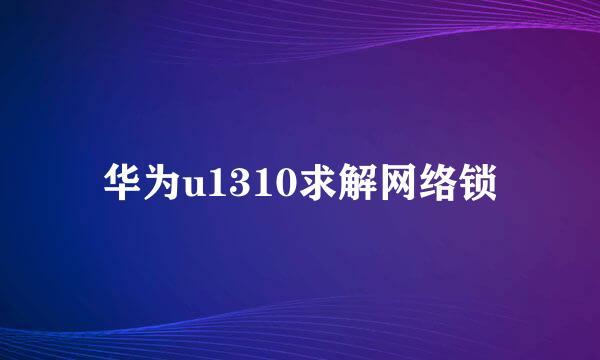 华为u1310求解网络锁