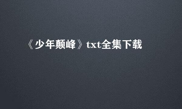 《少年颠峰》txt全集下载