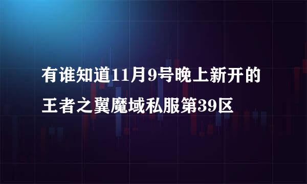 有谁知道11月9号晚上新开的王者之翼魔域私服第39区