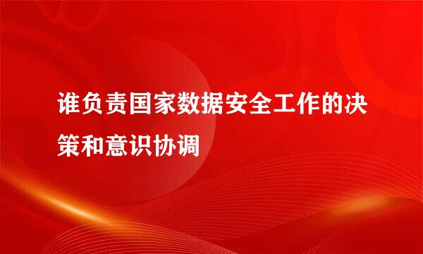 谁负责国家数据安全工作的决策和意识协调