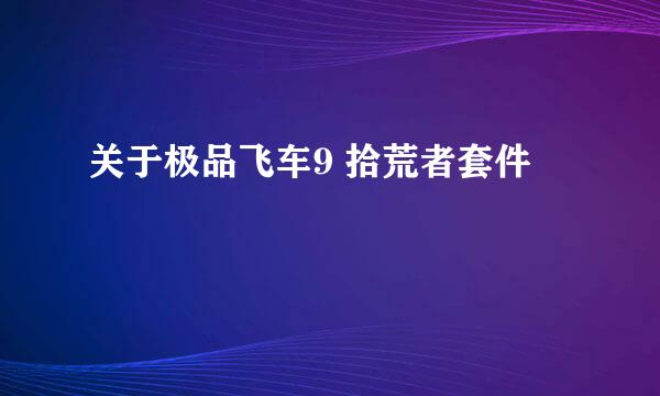 关于极品飞车9 拾荒者套件