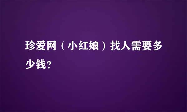 珍爱网（小红娘）找人需要多少钱？