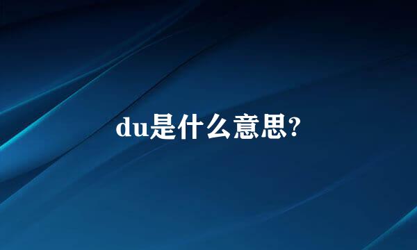 du是什么意思?