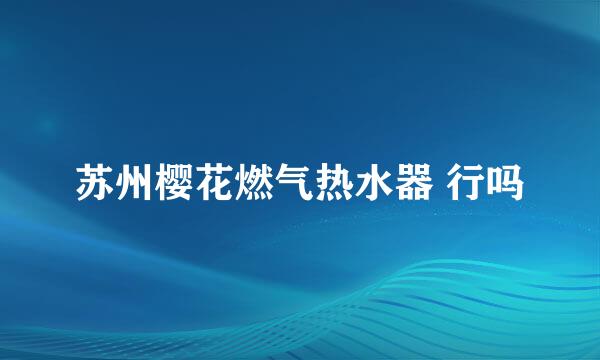 苏州樱花燃气热水器 行吗