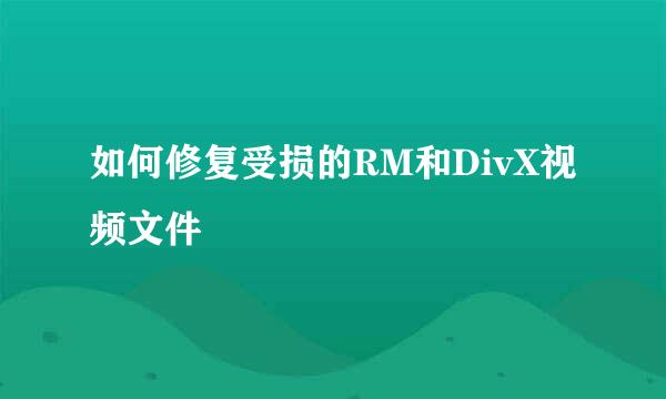 如何修复受损的RM和DivX视频文件