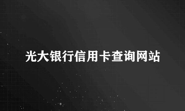 光大银行信用卡查询网站