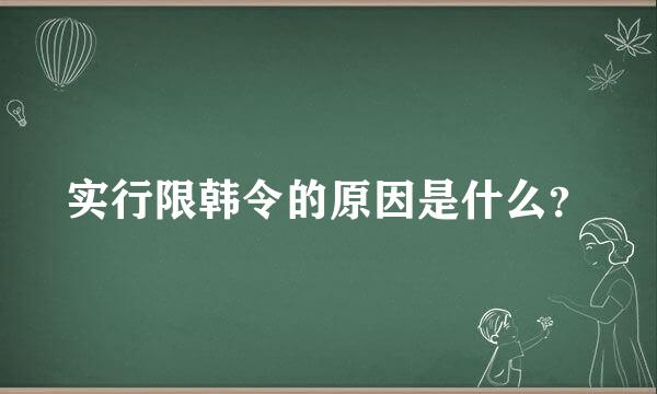 实行限韩令的原因是什么？