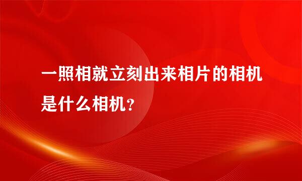 一照相就立刻出来相片的相机是什么相机？