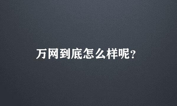 万网到底怎么样呢？