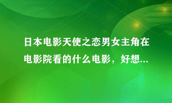 日本电影天使之恋男女主角在电影院看的什么电影，好想知道啊！