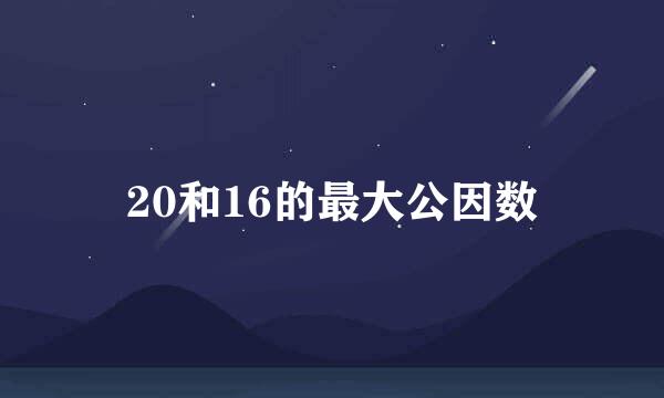 20和16的最大公因数