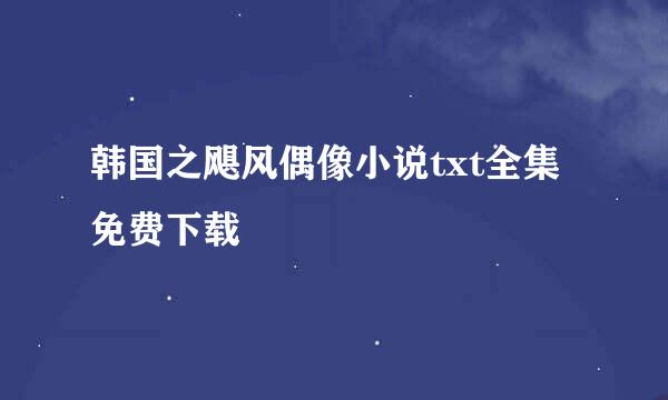 韩国之飓风偶像小说txt全集免费下载