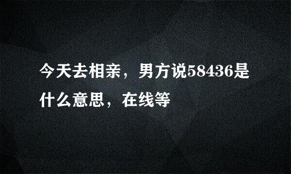 今天去相亲，男方说58436是什么意思，在线等