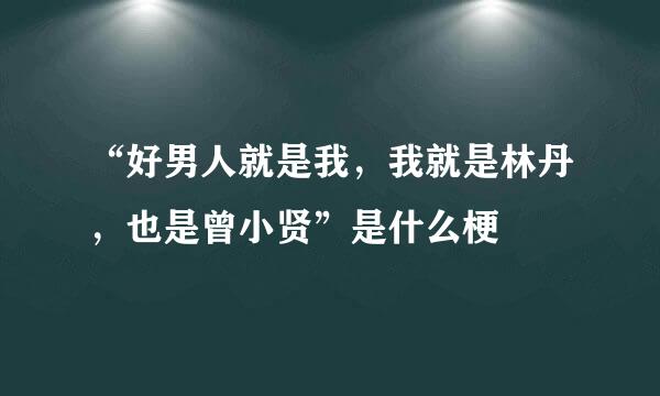 “好男人就是我，我就是林丹，也是曾小贤”是什么梗