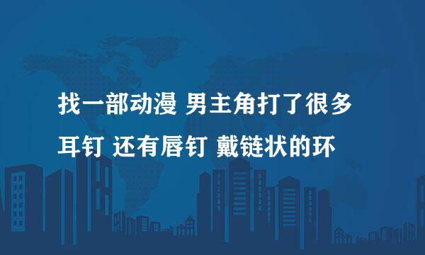 找一部动漫 男主角打了很多耳钉 还有唇钉 戴链状的环