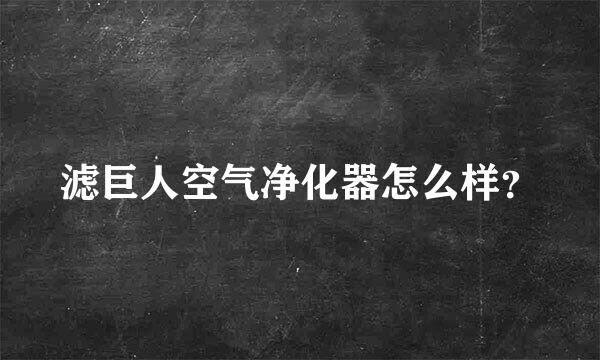 滤巨人空气净化器怎么样？