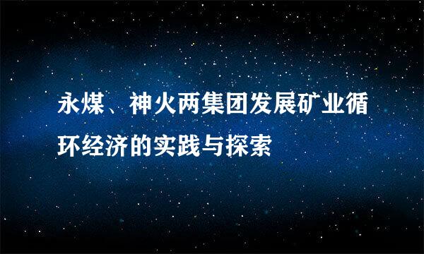 永煤、神火两集团发展矿业循环经济的实践与探索