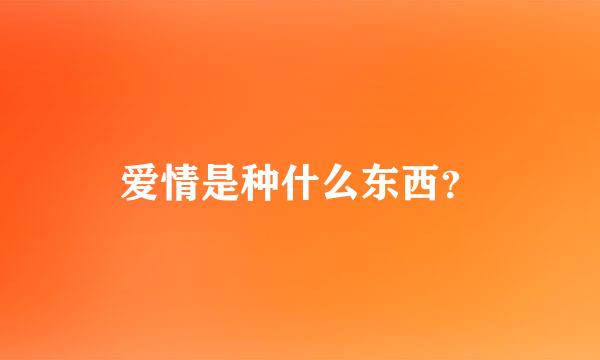 爱情是种什么东西？