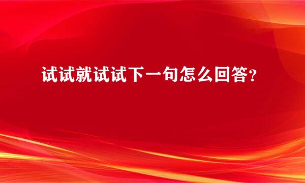 试试就试试下一句怎么回答？